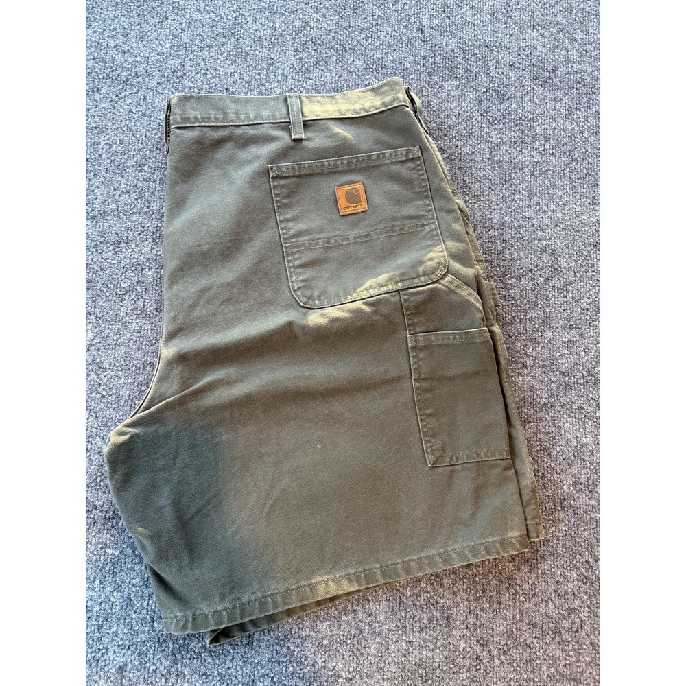 Carhartt Shorts Mens 44 Moss Green Carpenter Work Utility Hammer Loop B25 MOS